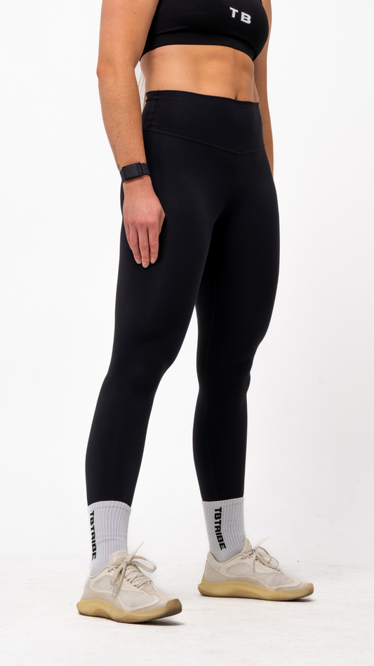 Black, high waist, full length leggings for gym, training, athleisure. The best black leggings